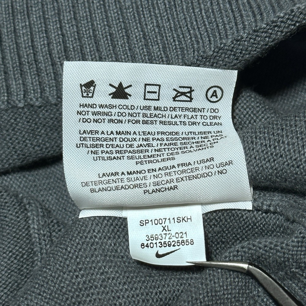 Nike Tiger Woods 1/4 Zip Sweater Mens XL Gray Cotton Cashmere Golf Casual Preppy - Picture 6 of 12